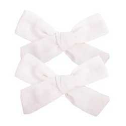 E-Magic Eco friendly Burlap Material hair Bow with clip sweet fashion hairpins solid color ribbon hair accessories for girls