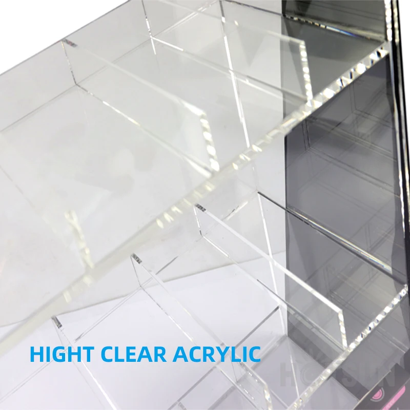 Retail store display Custom 3 tier Acrylic Essential Oil Display Stand Liquid Box Dispenser Counter Top with Pusher