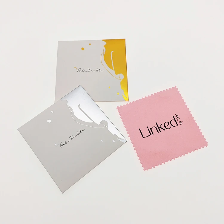 Luxury Microfiber Embossed Printed Wholesale Custom Logo Jewelry Polishing Cloth with Logo