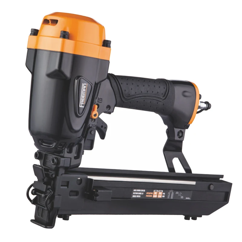 Freeman PWC200 Heavy Duty Carpentry Woodworking Staple Gun Machine Pneumatic Air 1 Inch Wide Crown Wood Stapler