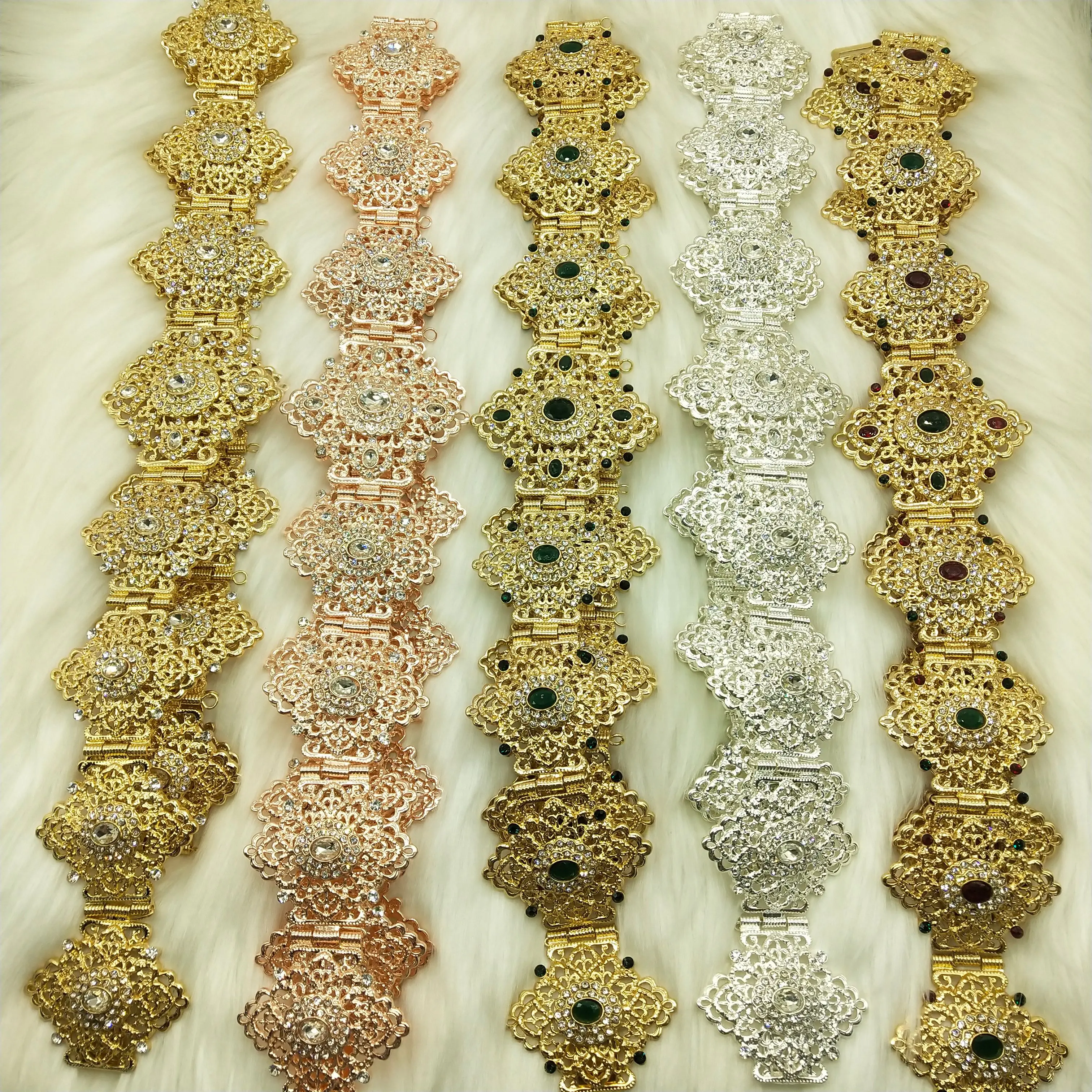 Sunspicems кристалл марокканский пояс для женщин алжирский этнический свадебный ювелирный халат кафтан металлическая цепочка Регулируемая длина свадебный подарок