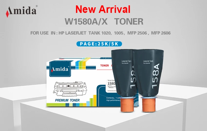 Amida New Arrival Toner Compatible for TANK MFP1020/1005/2506/2606 Printer 158X 158A Toner Cartridge