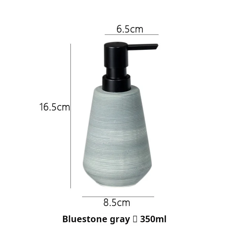 Bathroom Hand Soap Dispenser 350Ml Ceramic Brushed Lotion Dispenser Bottles For Bathroom With Plastic Pump