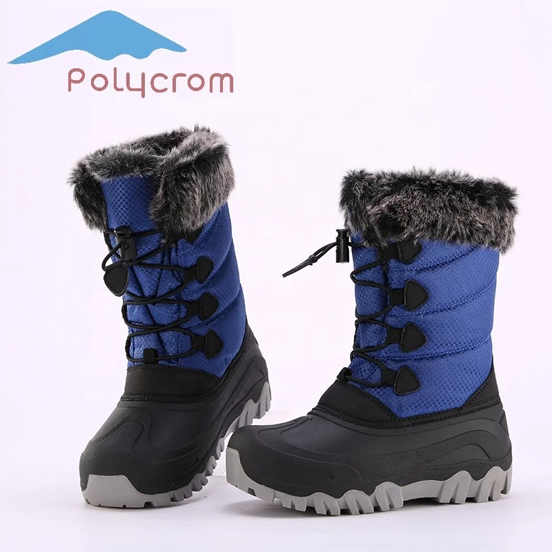 
Hot Sell Children Anti-slip Soft Kids Leather Waterproof Duck Boots Winter Bean Waterproof Boots For Kids 
