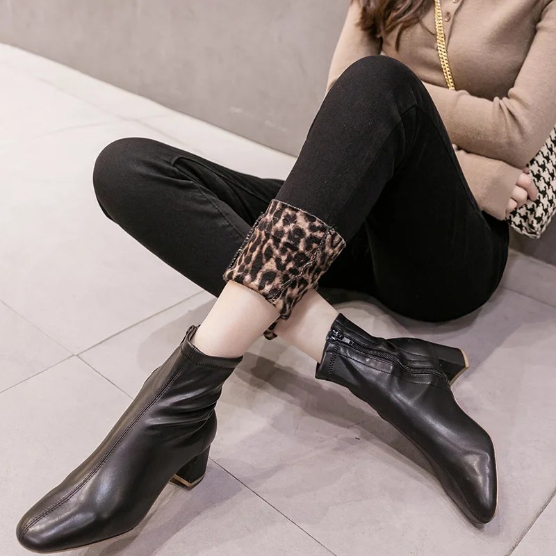 super thick heavy weight 16oz leopard pattern printing bonded polar fleece denim fabric for winter jeans jackets