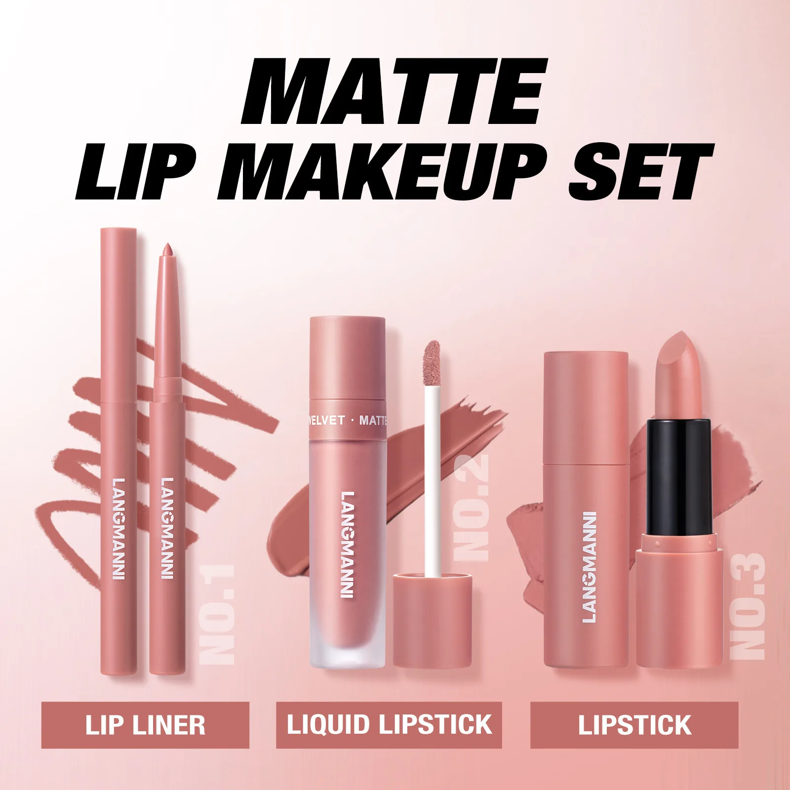Langmanni Matte Moisturizing Lip Liner Built-In Sharpener Lipliner Pencil  Lipstick Lasting Waterproof Lip Liner Makeup Set