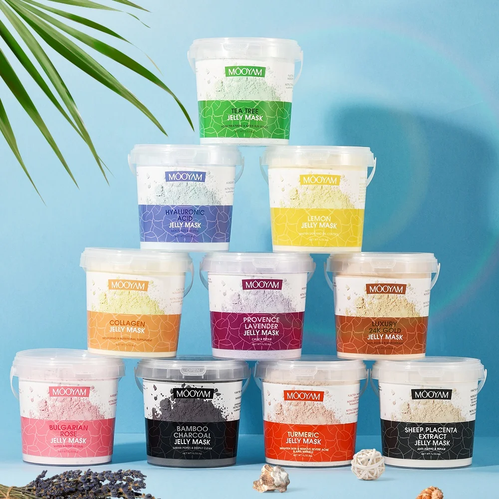 1L Spa Rubber Rose Lightening Mask Hyaluronic Acid Vitami C Hydro Collagen Crystal Face Masking Jelly Mask Powder