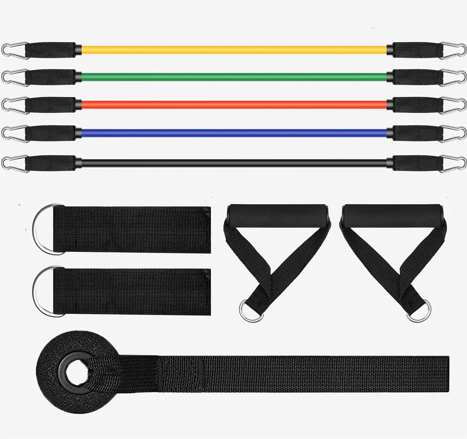 100 lbs custom logo Rubber Exercise bands resistance with handles 11 pcs elastic gym pull up bands with carry bag