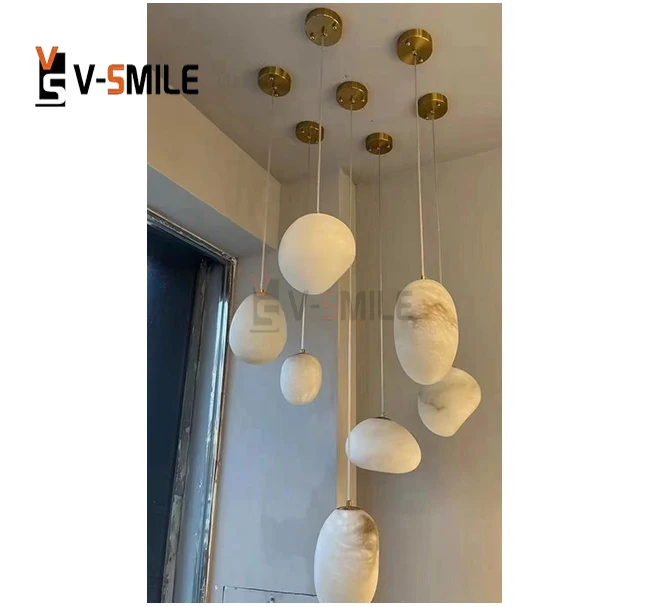 Wholesale Marble Modern Style Fan Wall Lamp For Corridor Living Room Staircase Bedroom Villa Creative onyx Wall Light