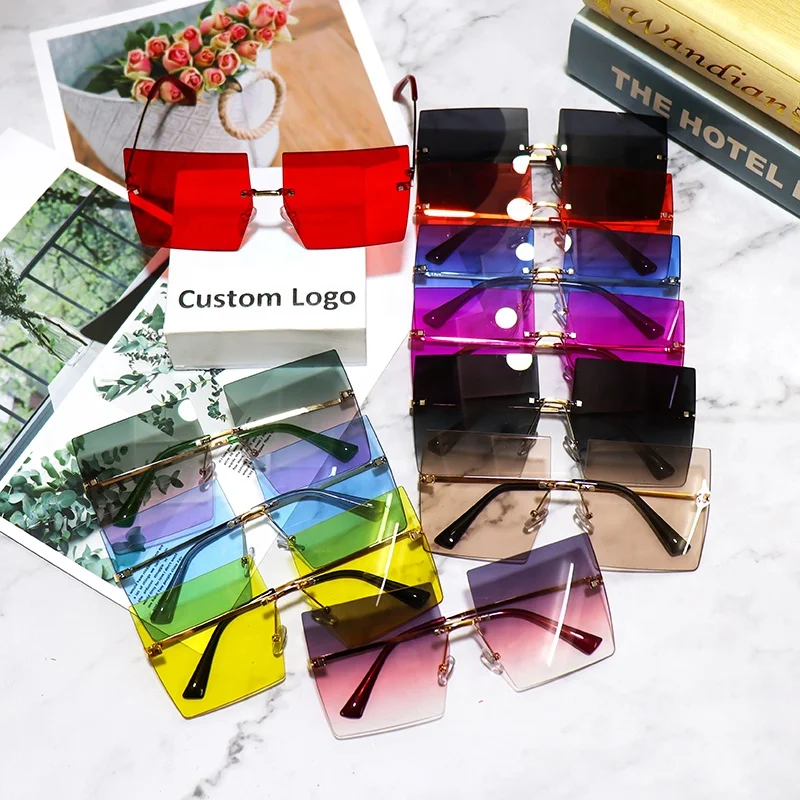 New Hot Seller Shaped Metal Sunglasses Frameless Women Shades European and American Style Elegant Sunglasses