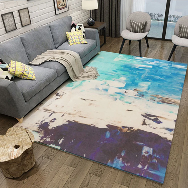 Factory Direct Sell Low Price Geometric Style Printed Floor Custom Nordic Bedroom Carpet