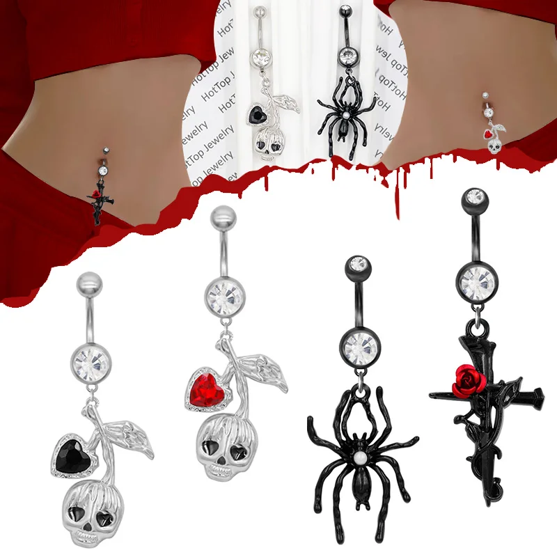 Gaby  sexy punk surgical steel belly piercing halloween belly button ring custom jewelry wholesale body piercing jewelry