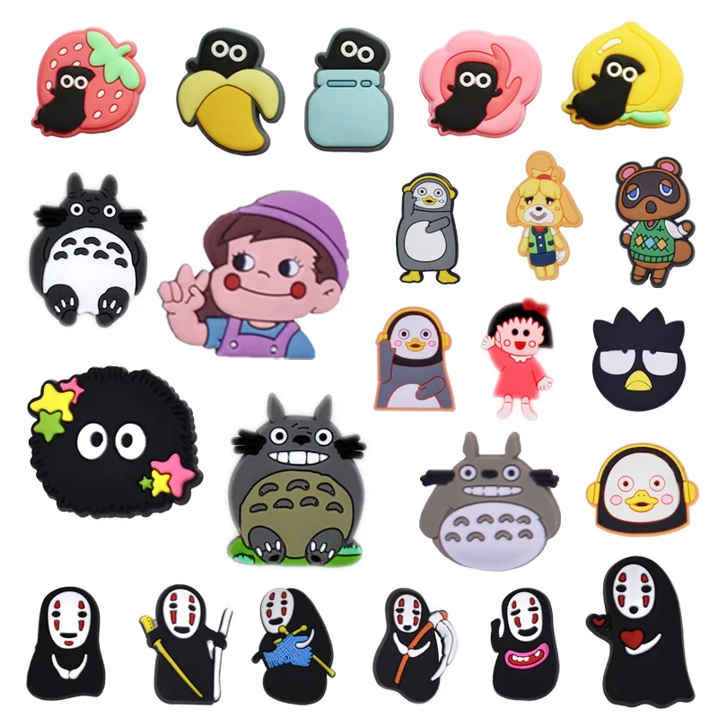 Anime Characters PVC Sandal Accessories Buckle Decoration Charms No face man Totoro Shoe Charms For Clog