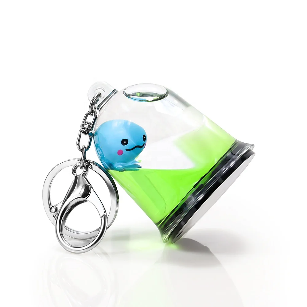 Bell Acrylic Liquid Floater Water Flotage Oil Floating Aqua Floaty Fluid Bubble Flow Liquor Aquarium Mini Snow Globe Keychain