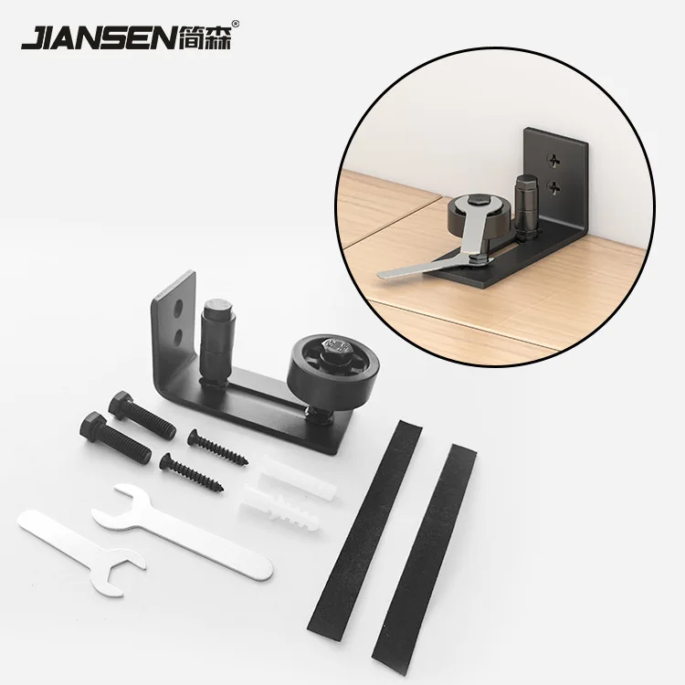 Sliding Barn Door Bottom Flat Floor Guide Stay Roller Adjustable Channel For Sliding Barn Door