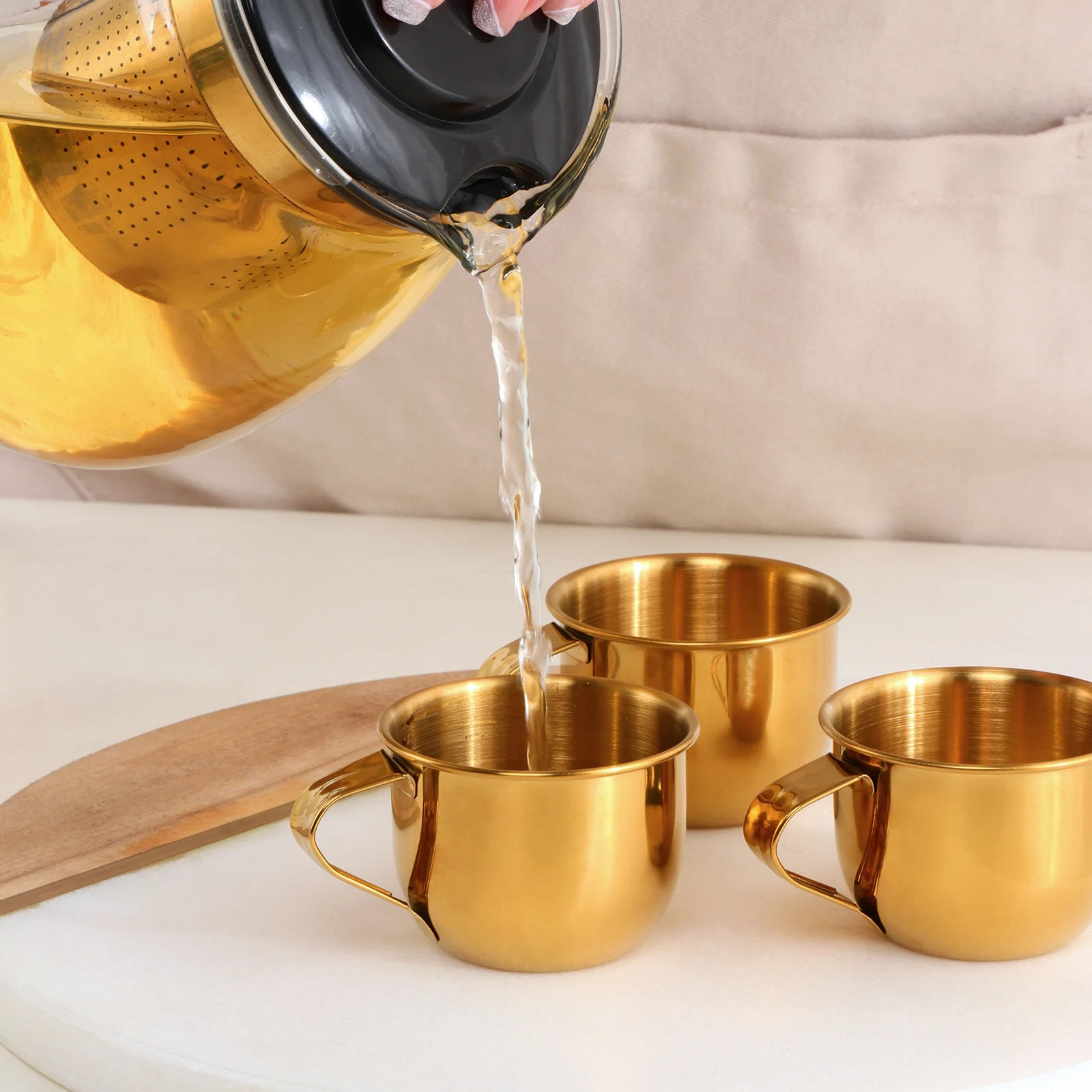 Custom Stainless Steel 60ml Mini Tea Juice Cup With Handle Portable 304 Stainless Steel Coffee Mug Beer Small Metal Drinking Cup