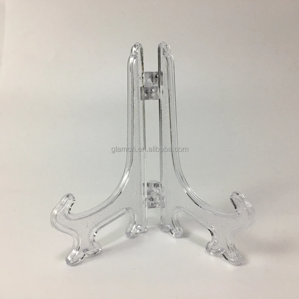 Clear Plastic Plate Easel Display Stand Plate Photo Frame Holder Easel Plastic Dish Rack