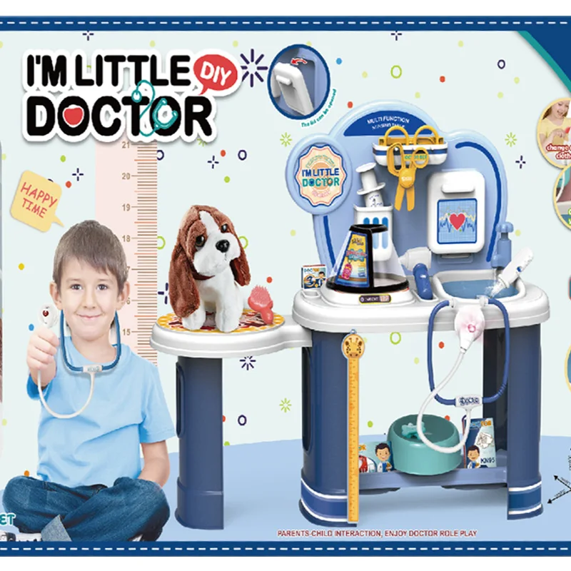Puppy Pet Care Play Set Medical Nursing Table Toys Veterinarian Doctor Kit for Kids