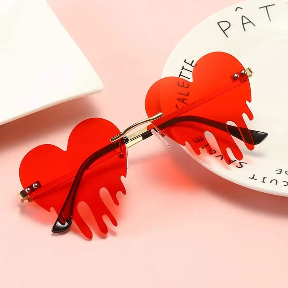 2022 Fashion Trending Water Drip Teardrop Heart Drip Heart shape Shades Sunglasses Party Glasses
