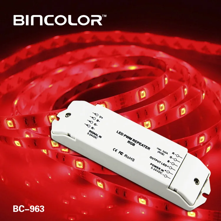 BC-963 DC5-24V led rgb professional high frequency power amplifier repeater with 3 years warranty