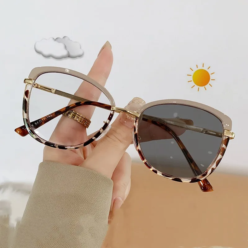 Manufactures Vintage Cat Eye Metal Photochromic Blue Light Optical Glasses Irregular Anti-blue Light Phototropy Eyeglasses 2025