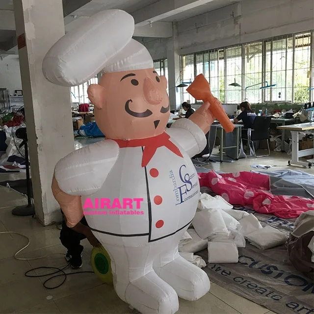Customize Inflatable Chef Restaurant Outdoor Advertising Inflatable Cook Man Blow Up Inflatable Cook