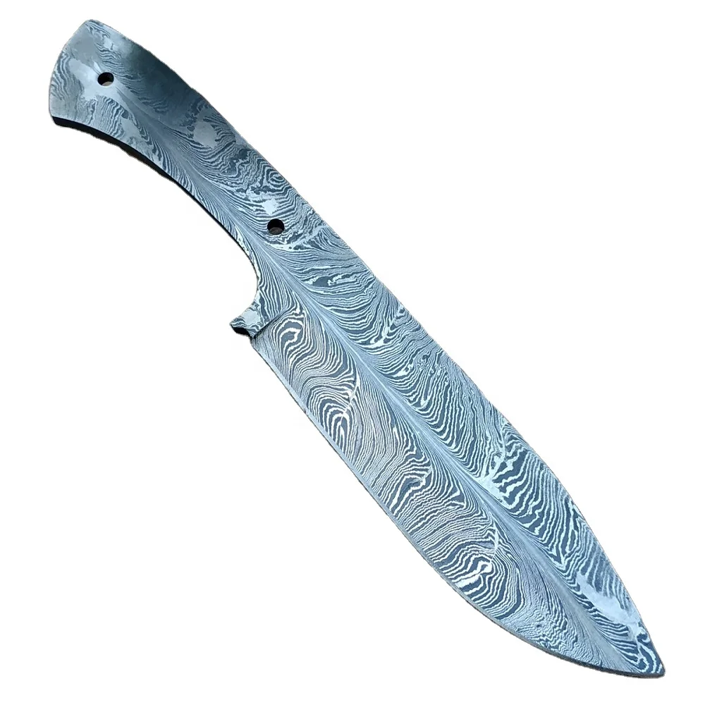
DAMASCUS STEEL FEATHER PATTERN BLANK BLADE FULL TANG FOR CUSTUMISED HANDLE 