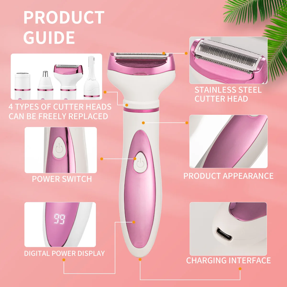Female Shaver Hair removal Epilator Bikini Hair Trimmer Clippers Grooming Kit Razor Electric Shaver Shavers For women Ladies