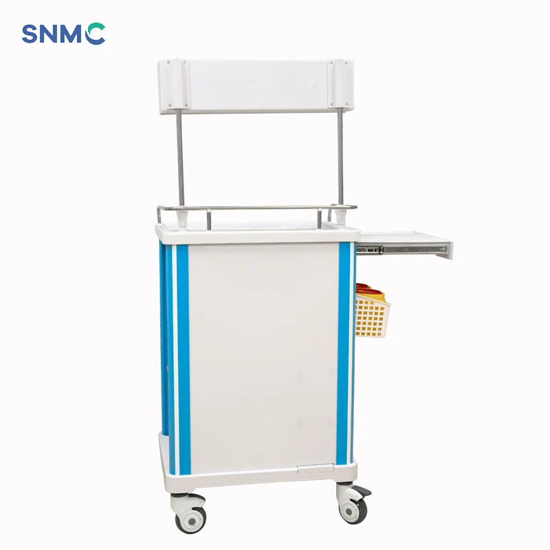 Hospital Furniture ABS Plastic Anesthesia Medicine Medical Cart Emergency Treatment Drug Trolley