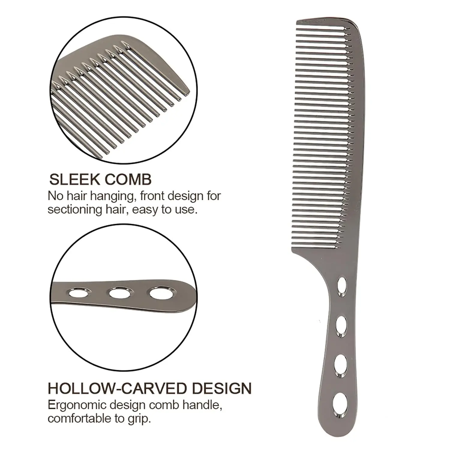 Space Aluminum Hair Comb Professional Hairdressing Combs Hair Cutting Dying Hair Brush Barber Combs Tools Salon Accessaries
