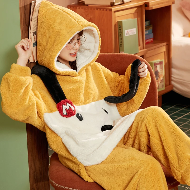 Factory Wholesale christmas cartoon pyjama flannel pajamas sets pajamas for women winter