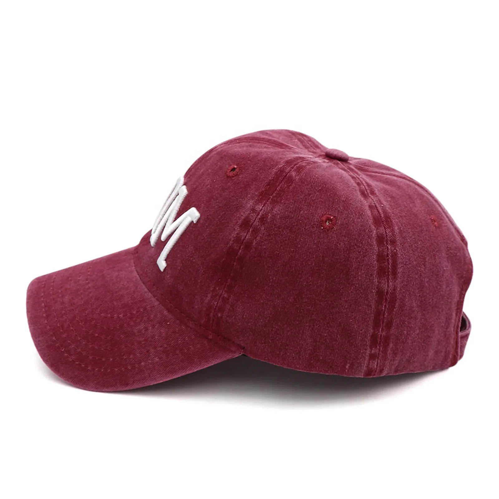 Custom Logo 6 Panel Men Washed Unstructured Low Profile Dad Hat Cotton Strapback Vintage Baseball Cap