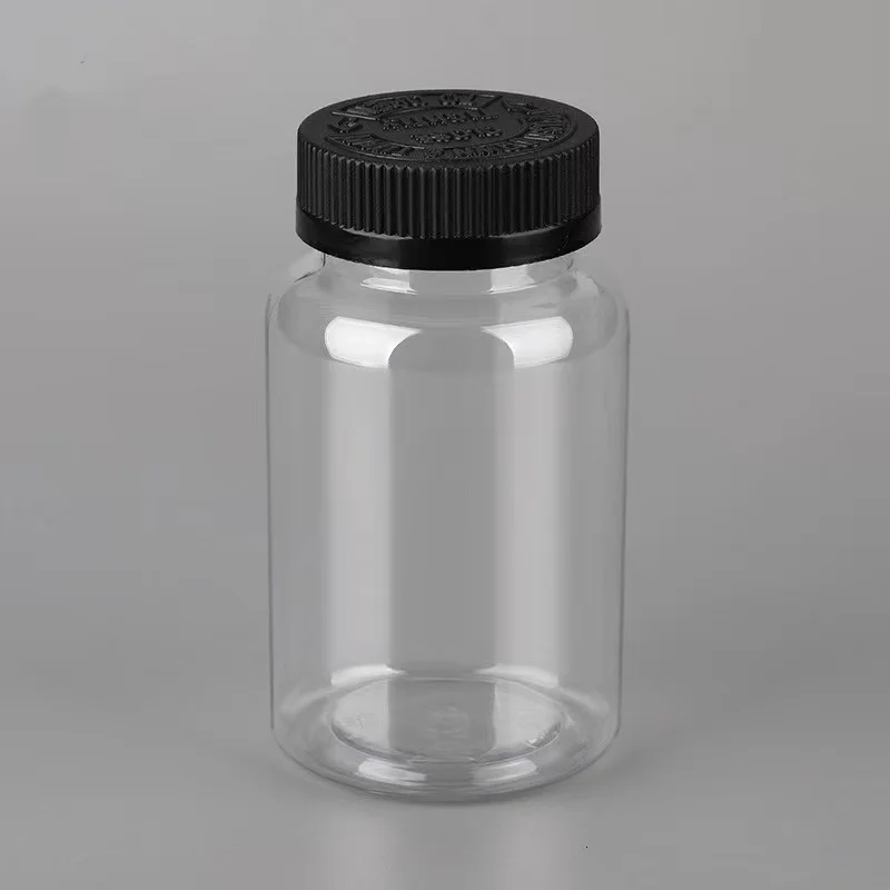 food container 50ml 60ml 80ml 100ml 120ml 150ml 180ml 200ml 250ml 300ml 400ml 500ml clear PET plastic candy jar with crc cap