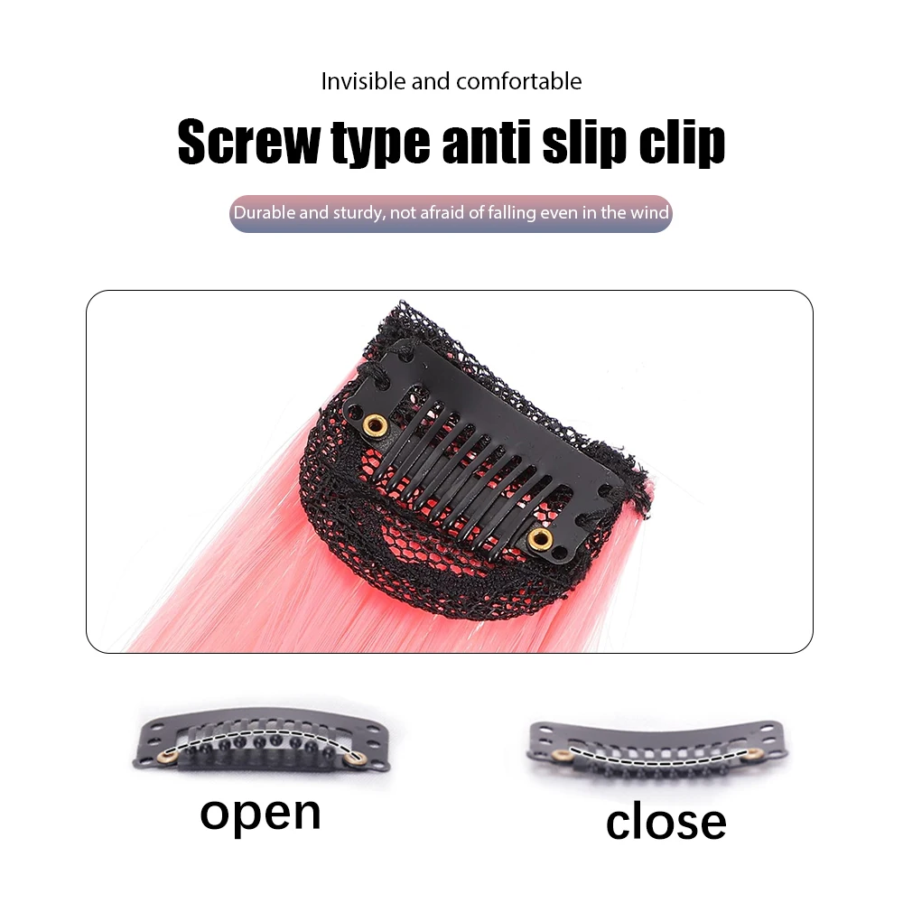 Color hair piece wig piece hair extension simulation female high temperature silk curling straight hair piece