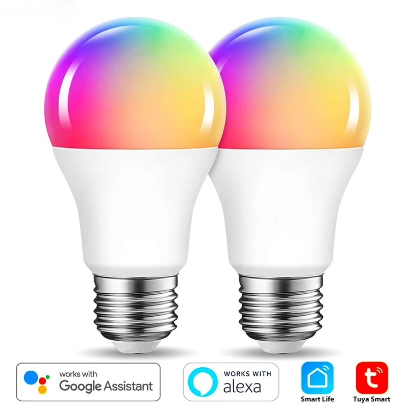 Умная лампа с Wi-Fi изменяющая цвет E14/E12 RGBCW работает Alexa и Google Home
