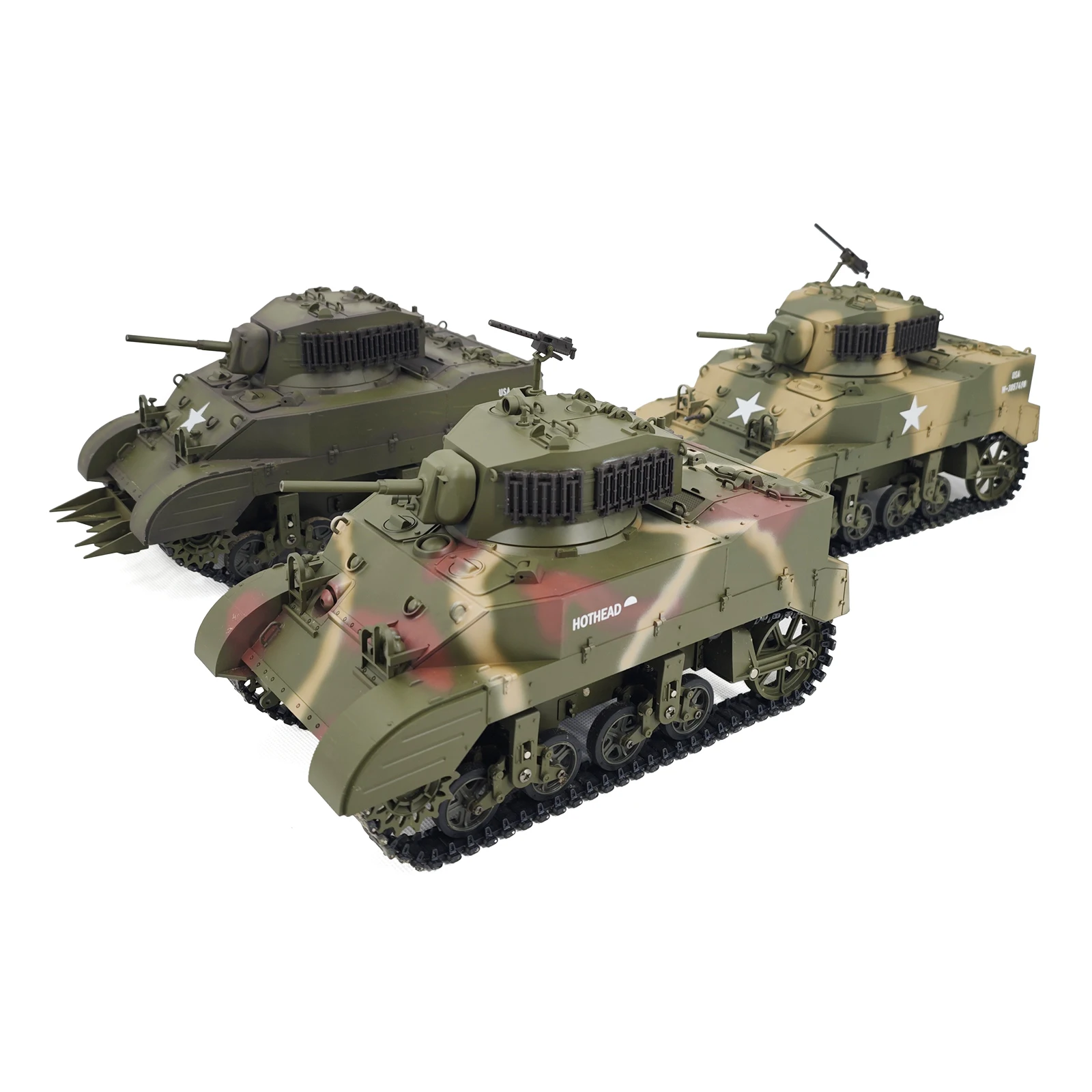 COOLBANK Model New 1/16 Scale RC Tank M5A1 Stuart Light Tank in USArmy Livery 2.4Ghz Smart Military Model Hobbyist Gifts for DIY