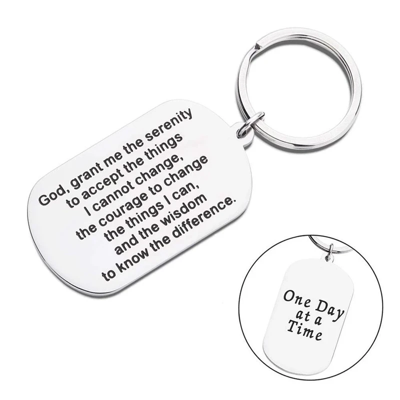 Encouragement Gifts Keychains for Men Women Inspirational Gifts for Him Her Birthday Religious Jewelry Keyring Serenity Prayer
