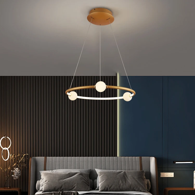 Wholesale Indoor Decoration Living Room Bedroom Gold Black Color Modern Chandelier Pendant