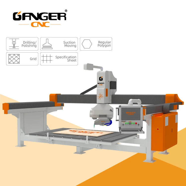 Ganger 45 Degree Quartz Angle Cutting Machine Gq-3220DS Bridge Saw CNC for Granite Sintered Stone