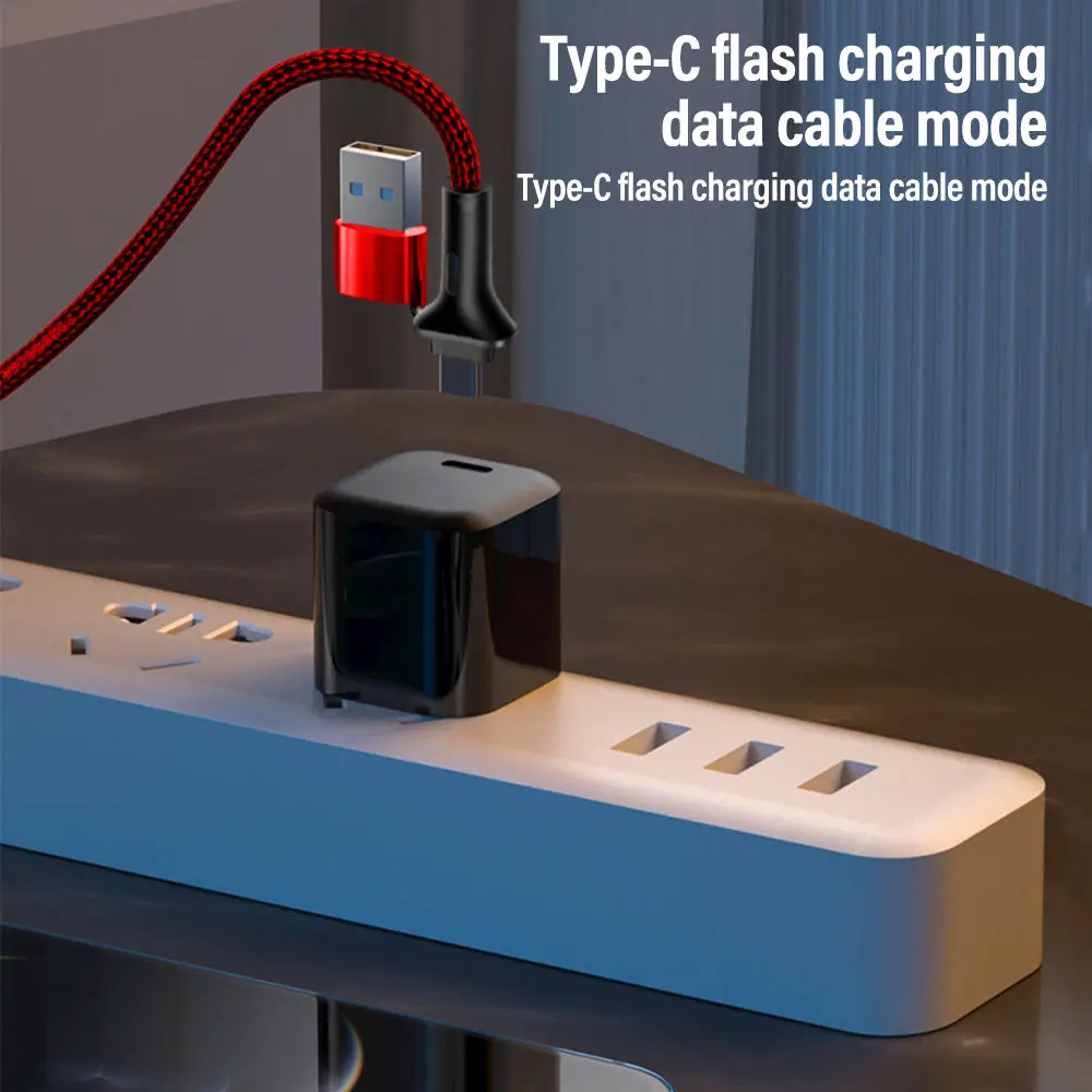 USB C Cord 2.4A Fast Charge, AINOPE  6.6ft Type C Charging Cable Right Angle, Durable Nylon Braided USB-A to USB-C Charge