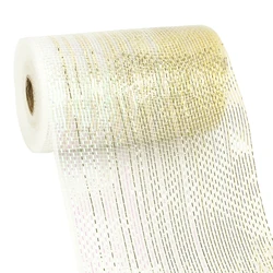 Huihuang Factory Custom Mesh Holiday Decorate Gradient Metallic 10 Inch Poly Deco Mesh Rolls For Wreath Crafts Christmas