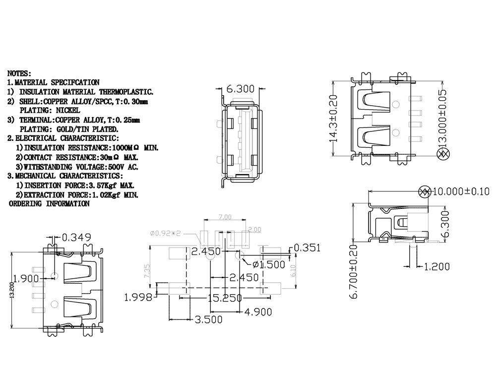 Прямая продажа с фабрики оптовая 4 pin usb 3 0 tyрe a разъем 30V