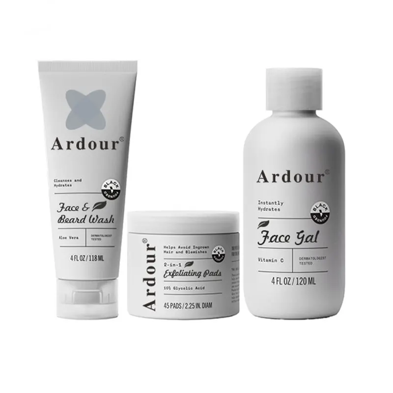 OEM skin care set private label Includes Face Wash with Aloe Vera, Glycolic Acid Exfoliating Pads, Lightweight Face Moisturizer,