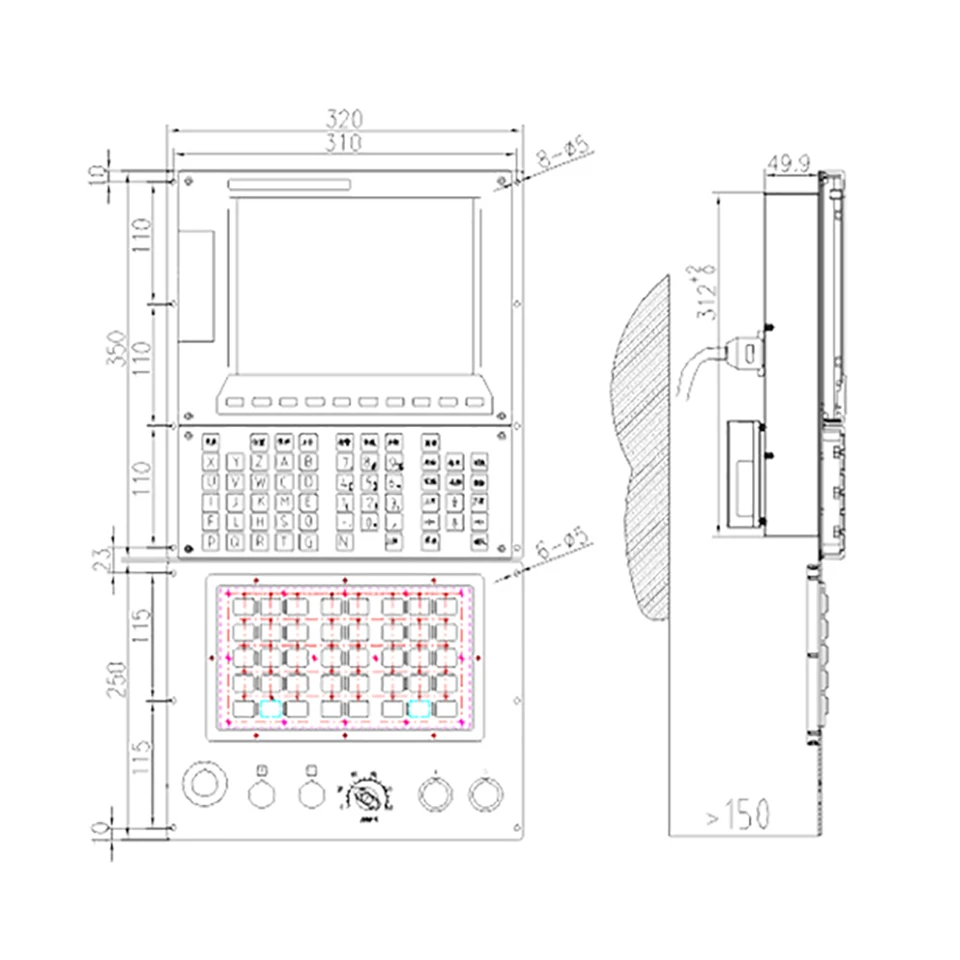 GUNT-600iT-i 2-5 Axis Bus turning milling compound CNC system CNC controller
