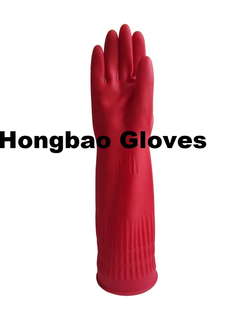 110g extra long sleeve Korea household cleaning waterproof latex gloves kitchen gloves usage cleaner funky rubber gloves