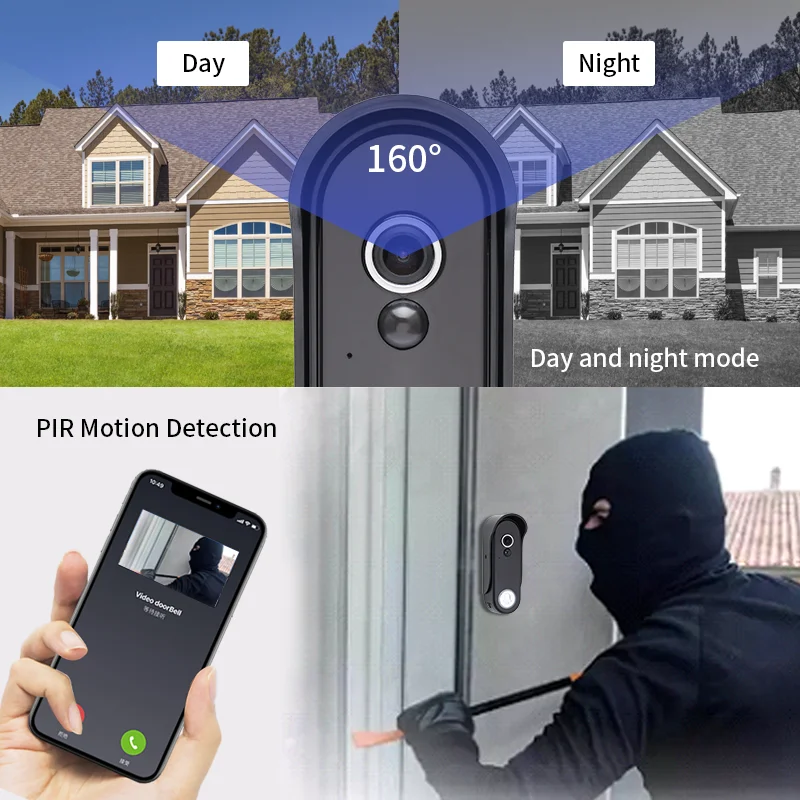 Low Power Multi Apartment Long Distance Wireless Video Door Phone Intercom System Video Doorbell With Gateway And Monitor