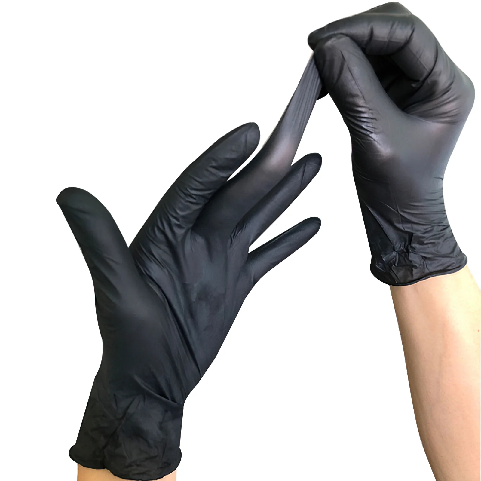 100 Uds guantes de nitrilo puro sin polvo guantes desechables de trabajo de laboratorio de alta elasticidad
