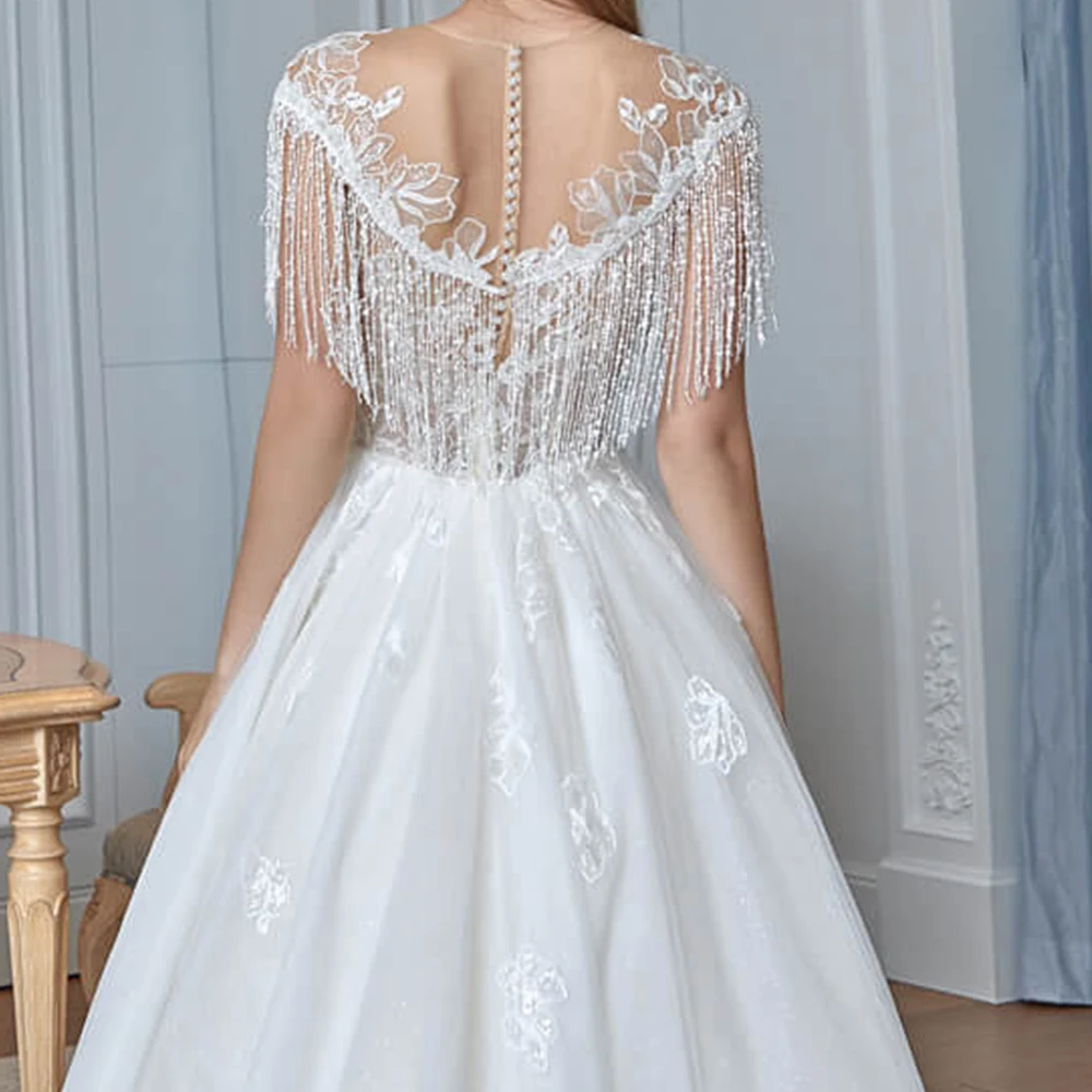 Custom Sequin Lace Plus Grid Gauze Delicate Soft French Lace Bridal Wedding Dress