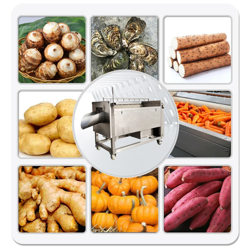 Automatic SUS304 industrial potato chips peeling machine potato peeler