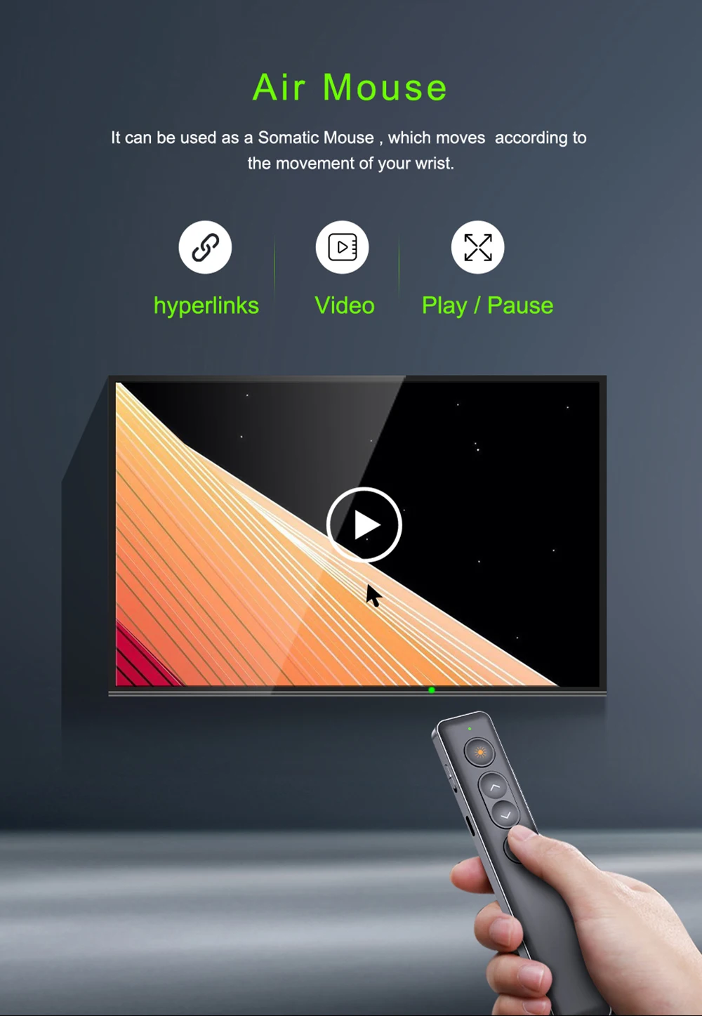 H90 Wireless Presenter Pen USB 2.4GHz Remote Control Powerpoint Presenter Presentation Clicker PPT Pointer Laser Pen